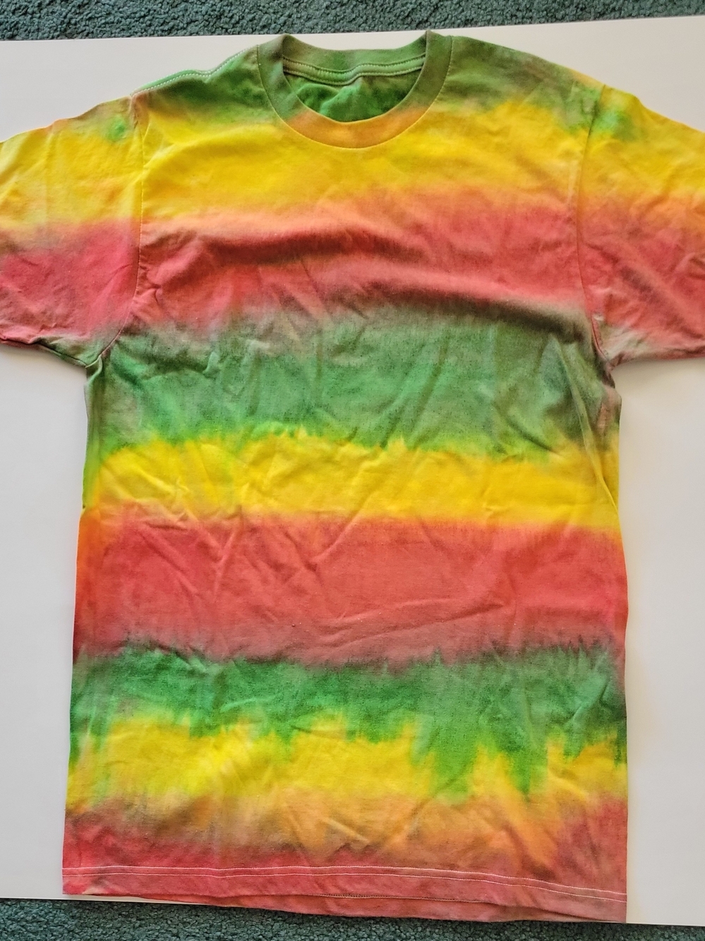 Kids Tie-Dye Short Sleeve Tee in Yellow, Green & Red
